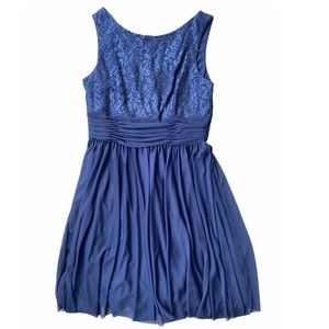 NWT JH Navy Evening Prom Bridesmaid Lace Blue Mini